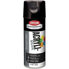 Krylon - Black, 12 oz Net Fill, Gloss, Lacquer Spray Paint - 15 to 20 Sq Ft per Can, 16 oz Container, Use on Cabinets, Color Coding Steel & Lumber, Conduits, Drums, Ducts, Fabric, Furniture, Motors, Pipelines, Tools - All Tool & Supply