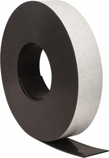 Mag-Mate - 100' Long x 3" Wide x 1/8" Thick Flexible Magnetic Strip - 48 Lb Max Pull Force, 56 Linear Ft/Lb Magnetic Pull Force, Adhesive Back - All Tool & Supply