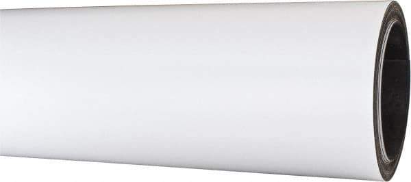 Mag-Mate - 25' Long x 24-3/8" Wide x 1/32" Thick Flexible Magnetic Sheet - 85 Lb Max Pull Force, 196 Linear Ft/Lb Magnetic Pull Force, Plain Back, White - All Tool & Supply