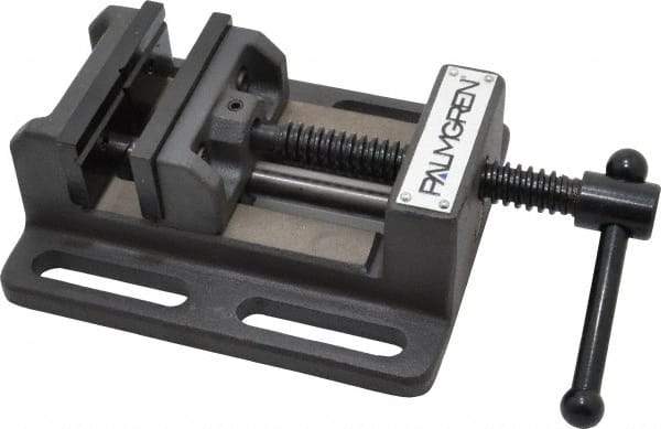 Palmgren - 3" Jaw Opening Capacity x 1-1/8" Throat Depth, Horizontal Drill Press Vise - 3" Wide Jaw, Stationary Base, Standard Speed, 6-1/2" OAL x 2-7/16" Overall Height - All Tool & Supply