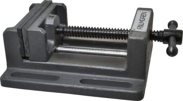 Palmgren - 4" Jaw Opening Capacity x 1-3/4" Throat Depth, Horizontal Drill Press Vise - 4" Wide Jaw, Stationary Base, Standard Speed, 7-1/2" OAL x 2-7/8" Overall Height - All Tool & Supply