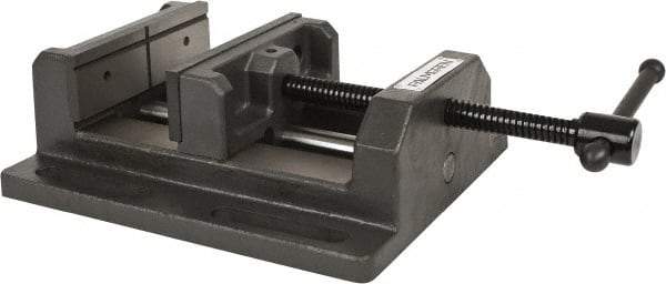 Palmgren - 6" Jaw Opening Capacity x 2" Throat Depth, Horizontal Drill Press Vise - 6" Wide Jaw, Stationary Base, Standard Speed, 11" OAL x 3-9/16" Overall Height - All Tool & Supply