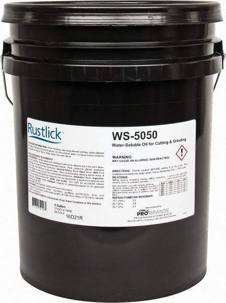 Rustlick - Rustlick WS-5050, 5 Gal Pail Cutting & Grinding Fluid - Water Soluble, For Broaching, CNC Machining, Drilling, Milling - All Tool & Supply