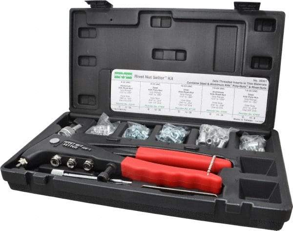 Value Collection - 104 Piece Steel Manual Rivet Nut Tool Kit - #6-32, #10-24" Thread - All Tool & Supply