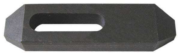 Value Collection - 1/2" Stud, Heat Treated Steel, Plain Strap Clamp - 2.244" Travel, 6" OAL x 1-1/4" Wide x 7/8" High, Black Oxide Finish, Tapered Nose - All Tool & Supply