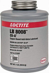 Loctite - 1 Lb Can High Temperature Anti-Seize Lubricant - Copper/Graphite, -29 to 1,800°F, Copper Colored, Water Resistant - All Tool & Supply