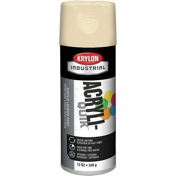 Krylon - Almond (Color), 12 oz Net Fill, Gloss, Lacquer Spray Paint - 15 to 20 Sq Ft per Can, 16 oz Container, Use on Cabinets, Color Coding Steel & Lumber, Conduits, Drums, Ducts, Furniture, Motors, Pipelines, Tools - All Tool & Supply