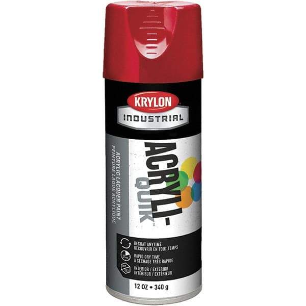 Krylon - Banner Red, Lacquer Spray Paint - 16 oz Container, Use on Cabinets, Color Coding Steel & Lumber, Conduits, Drums, Ducts, Furniture, Motors, Pipelines, Tools - All Tool & Supply