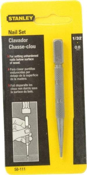 Stanley - Nail Punch - 4" OAL, Steel - All Tool & Supply