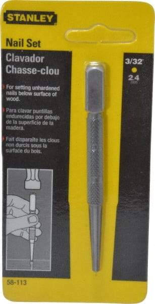 Stanley - Nail Punch - 4" OAL, Steel - All Tool & Supply