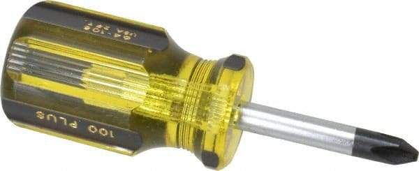 Stanley - #2, 3-1/2" OAL, Stubby Phillips Pocket Screwdriver - 1-1/2" Blade Length, Round Shank, Acetate Handle - All Tool & Supply