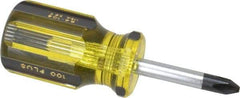 Stanley - #2, 3-1/2" OAL, Stubby Phillips Pocket Screwdriver - 1-1/2" Blade Length, Round Shank, Acetate Handle - All Tool & Supply