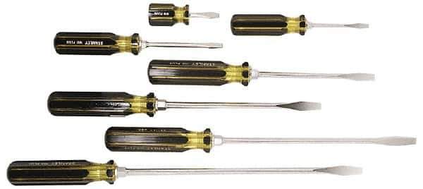 Stanley - 7 Piece Slotted Screwdriver Set - Bit Sizes: Philips 1/4 to 3/8" - All Tool & Supply