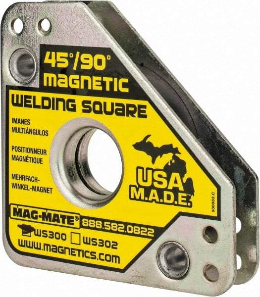 Mag-Mate - 3-3/4" Wide x 3/4" Deep x 3-3/4" High, Rare Earth Magnetic Welding & Fabrication Square - 60 Lb Average Pull Force - All Tool & Supply