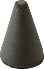 Cratex - 7/8" Max Diam x 1-1/4" Long, Taper, Rubberized Point - Coarse Grade, Silicon Carbide, 1/4" Arbor Hole, Unmounted - All Tool & Supply