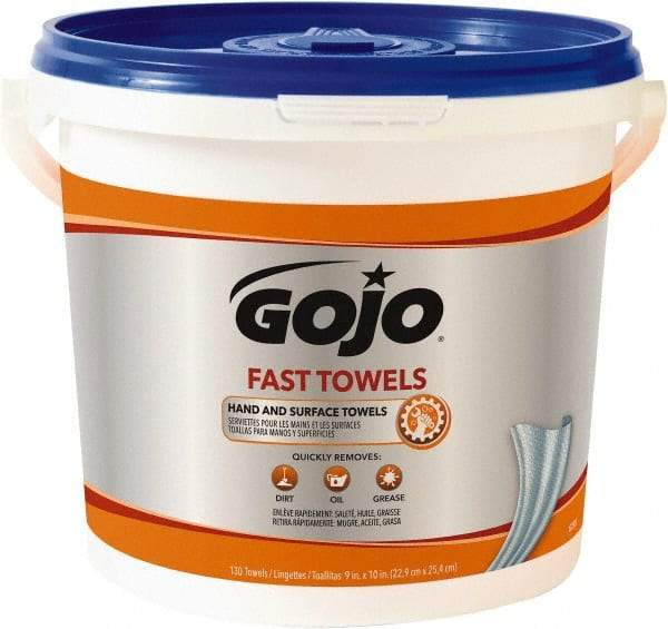 GOJO - Pre-Moistened Hand Cleaning Wipes - Center Pull, 12-1/4" x 10-1/2" Sheet Size, Blue - All Tool & Supply