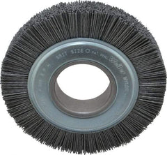 Weiler - 6" OD, 2" Arbor Hole, Crimped Nylon Wheel Brush - 1" Face Width, 1-1/4" Trim Length, 0.04" Filament Diam, 3,600 RPM - All Tool & Supply