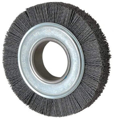 Weiler - 6" OD, 2" Arbor Hole, Crimped Nylon Wheel Brush - 1" Face Width, 1-1/4" Trim Length, 0.04" Filament Diam, 3,600 RPM - All Tool & Supply