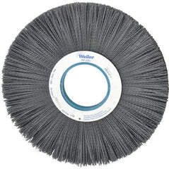 Weiler - 12" OD, 3-1/4" Arbor Hole, Crimped Nylon Wheel Brush - 1" Face Width, 3-5/16" Trim Length, 0.04" Filament Diam, 1,800 RPM - All Tool & Supply