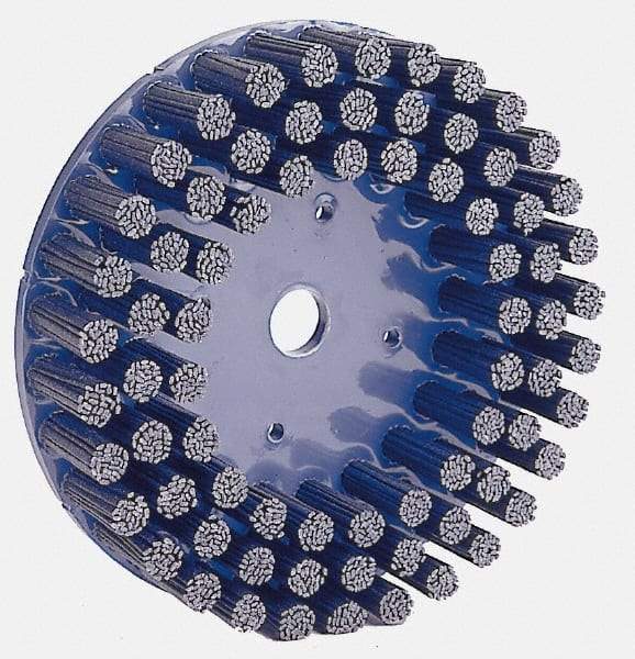 Weiler - 8" 120 Grit Silicon Carbide Crimped Disc Brush - Fine Grade, Plain Hole Connector, 1-1/2" Trim Length, 7/8" Arbor Hole - All Tool & Supply