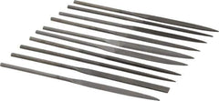 Value Collection - 10 Piece Swiss Pattern File Set - 6-1/4" Long, 2 Coarseness, Round Handle, Set Includes Barrette, Equalling, Half Round, Knife, Oval, Regular Pillar, Round, Square, Three Square, Warding - All Tool & Supply