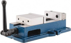 Interstate - 4" Jaw Width, 4" Jaw Opening Capacity, Horizontal Stationary Machine Vise - Manual Operation, 6,750 Lb Capacity, 1 Station, 12-3/8" Long x 3.7" High x 1-1/4" Deep, 1-1/4" Jaw Height, Cast Iron - All Tool & Supply