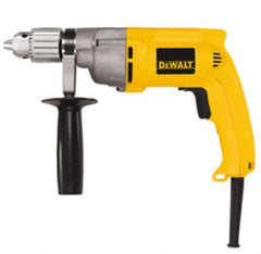 DeWALT - 1/2" Keyed Chuck, 0 to 600 RPM, Pistol Grip Handle Electric Drill - 7.8 Amps, 120 Volts, Reversible, Includes 360° Side Handle & Chuck Key with Holder - All Tool & Supply