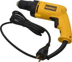 DeWALT - 3/8" Keyless Chuck, 1,200 RPM, Pistol Grip Handle Electric Drill - 6.7 Amps, 120 Volts, Reversible - All Tool & Supply