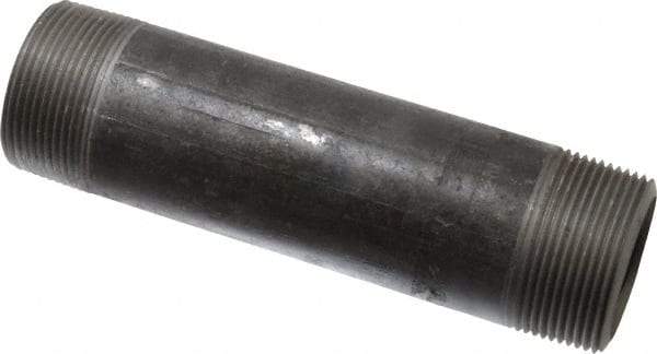 Made in USA - Schedule 80, 1-1/2" Diam x 6-1/2" Long Black Pipe Nipple - Threaded - All Tool & Supply