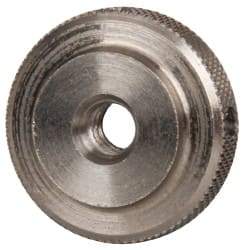 Gibraltar - #10-24 UNC Thread, Uncoated, Stainless Steel Round Knurled Check Nut - 1/4" Overall Height, 3/4" Diam x 3/16" Head Height, 1/2" Diam x 1/16" Base Height - All Tool & Supply