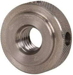 Gibraltar - 3/8-16" UNC Thread, Uncoated, Stainless Steel Round Knurled Check Nut - 3/8" Overall Height, 1" Head Diam, 3/4" Diam x 3/32" Base Height - All Tool & Supply