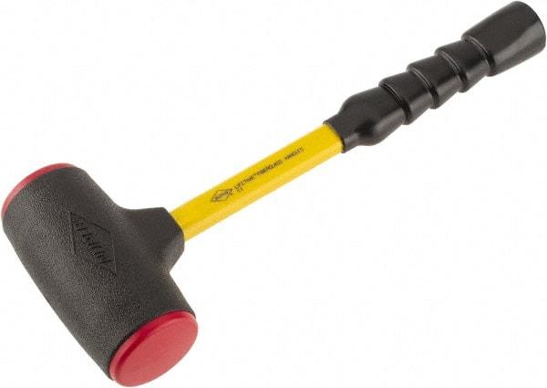 NUPLA - 64 oz Head 7/8" Face Diam Urethane Dead Blow Hammer - 15-1/2" OAL, Fiberglass Handle - All Tool & Supply