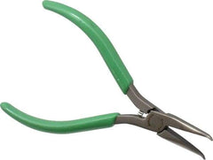 Xcelite - 5" OAL, 1-15/64" Jaw Length x 27/64" Jaw Width, Long Nose Pliers - Serrated, Curved Jaw, Curved Head, ESD Cushion Handles, with Spring - All Tool & Supply