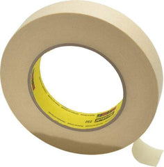 3M - 1" Wide x 60 Yd Long Tan Paper Masking Tape - Series 232, 6.3 mil Thick, 27 In/Lb Tensile Strength - All Tool & Supply