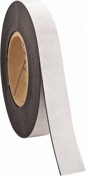 Made in USA - 50' Long x 1" Wide Flexible Magnetic Strip - 4 Lb Max Pull Force, Adhesive Back, Black - All Tool & Supply