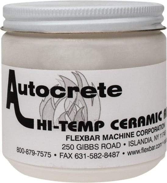 Flexbar - 1 Lb Jar White Ceramic Filler/Repair Caulk - 3000°F Max Operating Temp, 24 hr Full Cure Time - All Tool & Supply