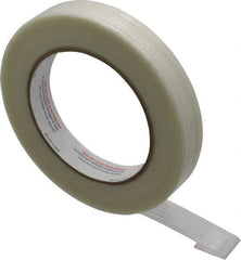 Intertape - 3/4" x 60 Yd Natural (Color) Rubber Adhesive Strapping Tape - Polyethylene Film Backing, 4 mil Thick, 100 Lb Tensile Strength, Series RG300 - All Tool & Supply