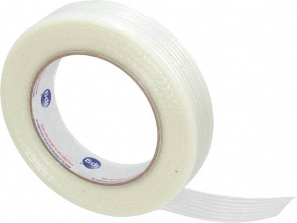 Intertape - 1" x 60 Yd Natural (Color) Rubber Adhesive Strapping Tape - Polyethylene Film Backing, 4 mil Thick, 100 Lb Tensile Strength, Series RG300 - All Tool & Supply