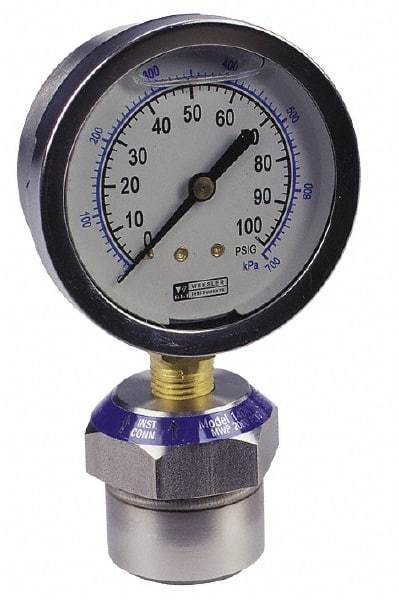 Value Collection - 600 Max psi, 2-1/2 Inch Dial Diameter, Stainless Steel Pressure Gauge Guard and Isolator - 2.5% Accuracy, 18-8 Material Grade - All Tool & Supply