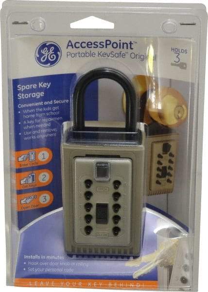 Supra - Push Button Combination, Portable Key Safe - Brass Finish - All Tool & Supply