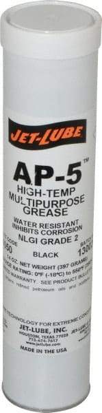 Jet-Lube - 14 oz Cartridge Moly-Disulfide Extreme Pressure Grease - Black, Extreme Pressure & High Temperature, 550°F Max Temp, NLGIG 2, - All Tool & Supply