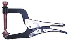 Grip-On - 12-1/4" OAL Standard Jaw Spindle C-Clamp Weld Locking Pliers - Exact Industrial Supply