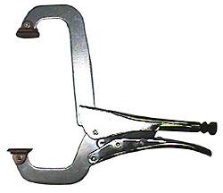 Grip-On - 16" OAL Standard Jaw Stepped C-Clamp Weld Locking Pliers - Exact Industrial Supply