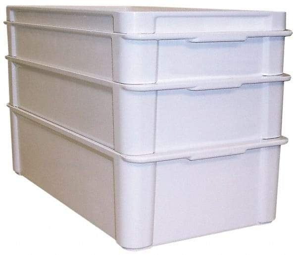 MFG Tray - 150 Lb Load Capacity White Fiberglass Tote Container - Stacking, 22" Long x 12" Wide x 1.3" High - All Tool & Supply