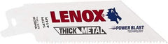 Lenox - 4" Long x 3/4" Thick, Bi-Metal Reciprocating Saw Blade - Tapered Profile, 14 TPI, Toothed Edge, Universal Shank - All Tool & Supply