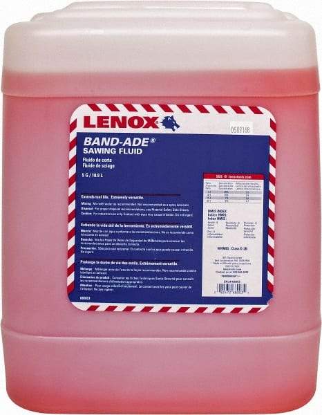 Lenox - Band-Ade, 5 Gal Pail Sawing Fluid - Semisynthetic, For Cutting, Machining - All Tool & Supply