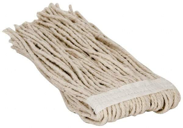 PRO-SOURCE - 1-1/4" White Head Band, X-Small Cotton Cut End Mop Head - 4 Ply, Clamp Jaw Connection, Use for Stripping/Finishing - All Tool & Supply