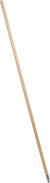 PRO-SOURCE - 60 x 15/16" Wood Handle for Push Brooms - Threaded Connection, Tan - All Tool & Supply