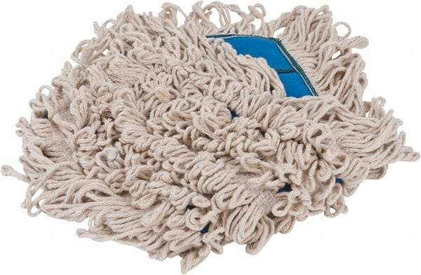 PRO-SOURCE - 18" Long x 5" Wide Yarn Blend Dust Mop Head - Snap-On, Blue, Looped Head, Launderable - All Tool & Supply