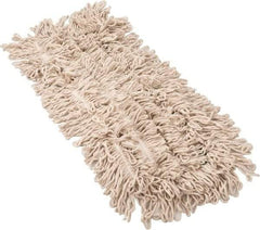 PRO-SOURCE - 24" Long x 5" Wide Yarn Blend Dust Mop Head - Snap-On, White, Looped Head, Launderable - All Tool & Supply